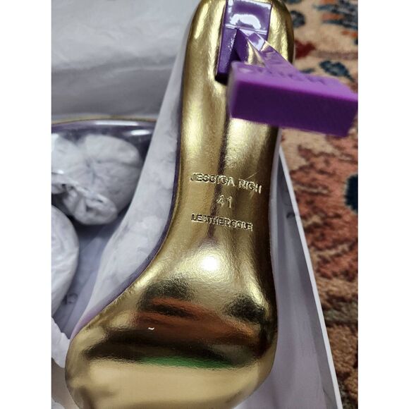 Jessica Rich Women So Fancy Tall Pump Clear Pointed Toe heel Orange Sz  10 - Picture 4 of 6